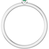 14K Gold Round Lab-Grown Emerald Bezel-Set Solitaire Ring - White Gold - view 7