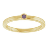 14K Gold Round Natural Alexandrite Bezel-Set Solitaire Ring - Yellow Gold - view 8
