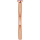 14K Gold Round Natural Amethyst Bezel-Set Solitaire Ring - Rose Gold - view 9