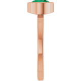 14K Gold Round Lab-Grown Emerald Bezel-Set Solitaire Ring - Rose Gold - view 9