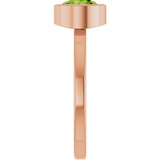 14K Gold Round Natural Peridot Bezel-Set Solitaire Ring - Rose Gold - view 9