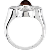 14K Gold Round Natural Citrine Maltese Cross Ring - White Gold - view 2