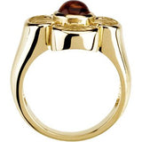 14K Gold Round Natural Citrine Maltese Cross Ring - Yellow Gold - view 2