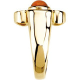 14K Gold Round Natural Citrine Maltese Cross Ring - Yellow Gold - view 4