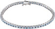 14K Gold Round Natural Aquamarine Line Bracelet