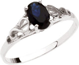 14K Gold Youth Birthstone Ring - White Gold