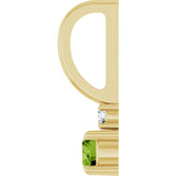 14K Gold Round Natural Peridot Accented Pendant - Yellow Gold - view 6