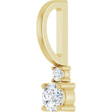 14K Gold Round Natural White Sapphire Accented Pendant - Yellow Gold - view 5
