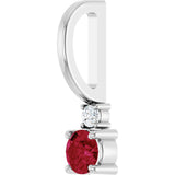 Platinum Round Lab-Grown Ruby Accented Pendant – up to 0.015 CTW - view 5