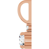 14K Gold Round Natural White Sapphire Accented Pendant - Rose Gold - view 6