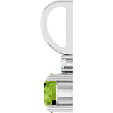 Platinum Round Natural Peridot Accented Pendant - view 6