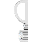 14K Gold Round Natural White Sapphire Accented Pendant - White Gold - view 6