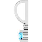14K Gold Round Natural Aquamarine Accented Pendant - White Gold - view 6