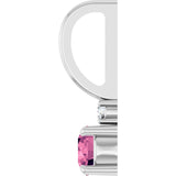 14K Gold Round Natural Pink Tourmaline Accented Pendant - White Gold - view 6