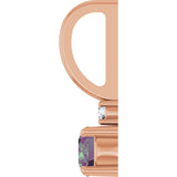 14K Gold Round Natural Alexandrite Accented Pendant - Rose Gold - view 6