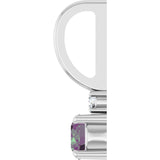 Platinum Round Natural Alexandrite Accented Pendant - view 6