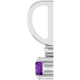 Platinum Round Natural Amethyst Accented Pendant - view 6