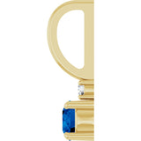 14K Gold Round Lab-Grown Blue Sapphire Accented Pendant – up to 0.015 CTW - Yellow Gold - view 6