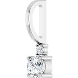 14K Gold Round Natural White Sapphire Accented Pendant - White Gold - view 5