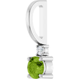 Platinum Round Natural Peridot Accented Pendant - view 5