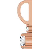 14K Gold Round Natural White Sapphire Accented Pendant - Rose Gold - view 6
