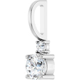 14K Gold Round Natural White Sapphire Accented Pendant - White Gold - view 5