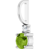 Platinum Round Natural Peridot Accented Pendant - view 5