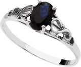14K Gold Youth Birthstone Ring - White Gold - view 2