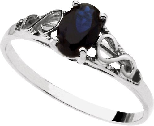 14K Gold Youth Birthstone Ring - White Gold - view 2