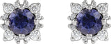 Platinum Natural Diamond Round 4-Prong Halo-Style Earrings – 3-6mm Stones - view 2