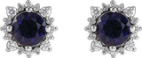 Platinum Natural Diamond Round 4-Prong Halo-Style Earrings – 3-6mm Stones - view 2