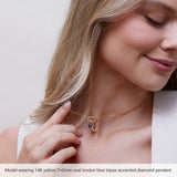 Platinum Oval Natural White Opal & Natural Diamond Accented Cabochon Necklace or Pendant – 0.02 CTW - view 3
