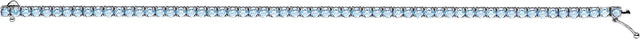 14K Gold Round Natural Aquamarine Line Bracelet - view 3