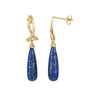 14K Gold Natural Lapis Briolette Earrings