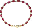 14K Gold Oval Lab-Grown Ruby Line Bracelet