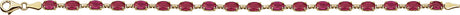 14K Gold Oval Lab-Grown Ruby Line Bracelet - view 2