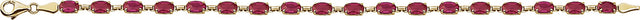 14K Gold Oval Lab-Grown Ruby Line Bracelet - view 2