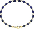 14K Gold Oval Lab-Grown Blue Sapphire Line Bracelet – 6x4mm