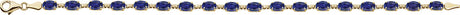 14K Gold Oval Lab-Grown Blue Sapphire Line Bracelet – 6x4mm - view 2