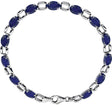14K Gold Oval Lab-Grown Blue Sapphire Line Bracelet