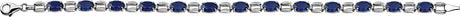 14K Gold Oval Lab-Grown Blue Sapphire Line Bracelet - view 2