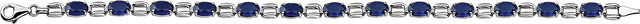 14K Gold Oval Lab-Grown Blue Sapphire Line Bracelet - view 2