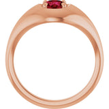 14K Gold Round Lab-Grown Ruby Solitaire Dome Ring - Rose Gold - view 2