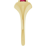 14K Gold Round Lab-Grown Ruby Solitaire Dome Ring - Yellow Gold - view 4