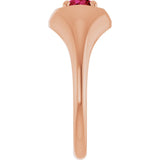 14K Gold Round Lab-Grown Ruby Solitaire Dome Ring - Rose Gold - view 4