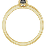 14K Gold Round Natural Gray Spinel Solitaire Ring - Yellow Gold - view 7