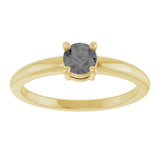 14K Gold Round Natural Gray Spinel Solitaire Ring - Yellow Gold - view 8