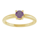 14K Gold Round Lab-Grown Alexandrite Solitaire Ring - Yellow Gold - view 8