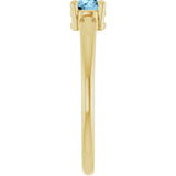 14K Gold Round Natural Sky Blue Topaz Solitaire Ring - Yellow Gold - view 9