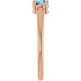 14K Gold Round Natural Sky Blue Topaz Solitaire Ring - Rose Gold - view 9